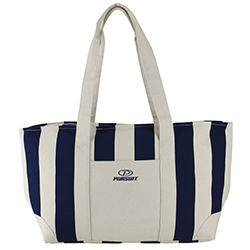 LARGE STRIPED CANVAS TOTE